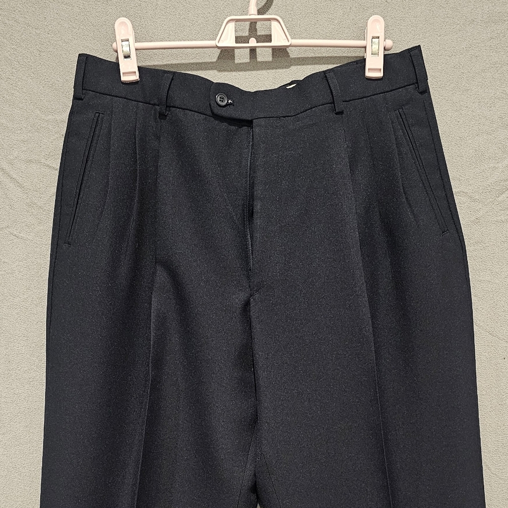 J. Vital Men's Pleated Dress Pants W35 - Dark Blue, Made in Indonesia Since 1950